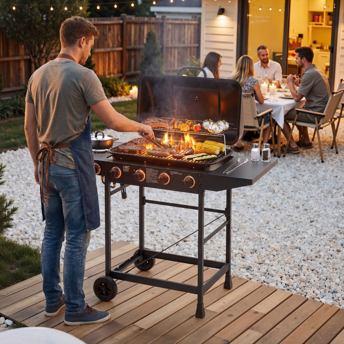 4 Burner Propane Gas BBQ Grill with Side Burner, photo 2 of 10