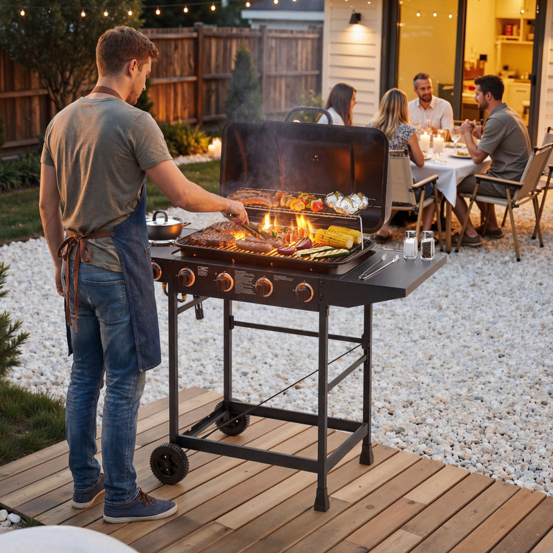 4 Burner Propane Gas BBQ Grill with Side Burner, photo 2 of 10