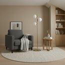 Brilliance - Modern Floor Lamp, Opal Shades And Round Base - Clear / Gold by HouseOfZazla