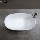 Independent Solid Surface Resin Stone Bathtub, A Modern Designed Independent Bathtub With Pop-Up Drainage And Overflow Pipes, Suitable For Small Households - Matte White by HouseOfZazla
