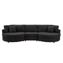 Modern 3 Seater Upholstered Sofa With Curved Design by HouseOfZazla