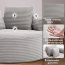Round Sofa Bed With 3 Pillows For Living Room