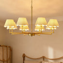 8-Light Rope and Fabric Shade Gold Chandelier by HouseOfZazla