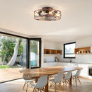 20'' Mounting Type Caged Ceiling Fan with Lights and Remote Control by HouseOfZazla