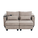 Convertible Chaise Lounge Sofa Chair With USB Ports, Cup Holders, Phone Holder And Storage by HouseOfZazla
