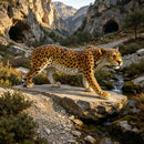 Realistic Leopard Garden Statue - 32" Lifelike Resin Cheetah Sculpture