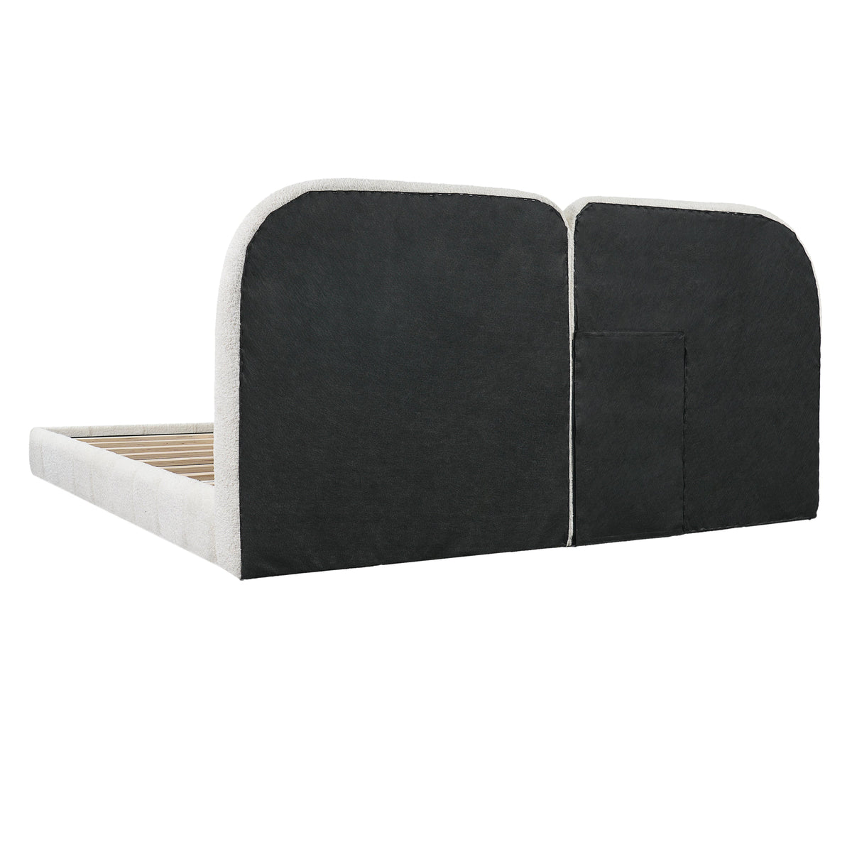 Queen Size Boucle Upholstered Platform Bed with Tufted Headboard, photo 10 of 10