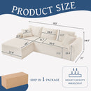 Modular Sectional With Arched Armrests, Includes 3 Back Cushions & 2 Throw Pillows by HouseOfZazla