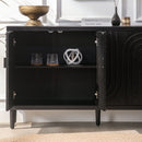 Modern Sideboard Cabinet With Decorative Nailhead Accents, Stylish Storage Solution For Dining, Living Rooms - Black by HouseOfZazla