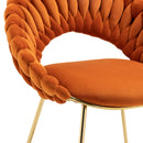 Accent Chairs Set of 2, Velvet Side Chairs with Gold Legs, Mid-Century Upholstered Dining Chairs for Living Room, Kitchen, Bedroom, Beauty Room