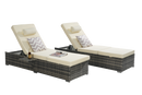 Outdoor Chaise Lounge Chair Set of 2 with Storage and Cushions by HouseOfZazla