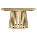 Diana - 2 Piece Round Coffee And End Table Set - Natural by HouseOfZazla
