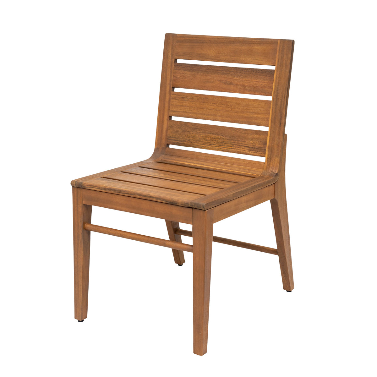 7 Piece Outdoor Acacia Wood Dining Set, 71" Teak Finish Rectangular Table with 6 Slatted Back Chairs, photo 6 of 10