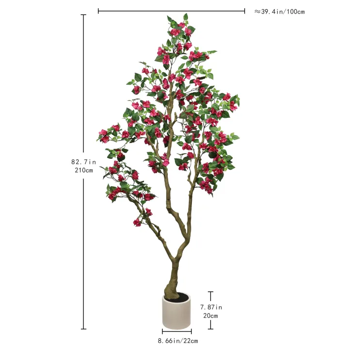 7Ft Artificial Bougainvillea Tree with Realistic Rose, photo 3 of 10