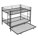 Full Over Full Modern Metal Bunk Bed With Trundle - Black by Unique Piece Furniture