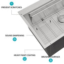 33" Drop In Kitchen Sink Single Bowl 16 Gauge Stainless Steel Ledge Workstation - Black by HouseOfZazla