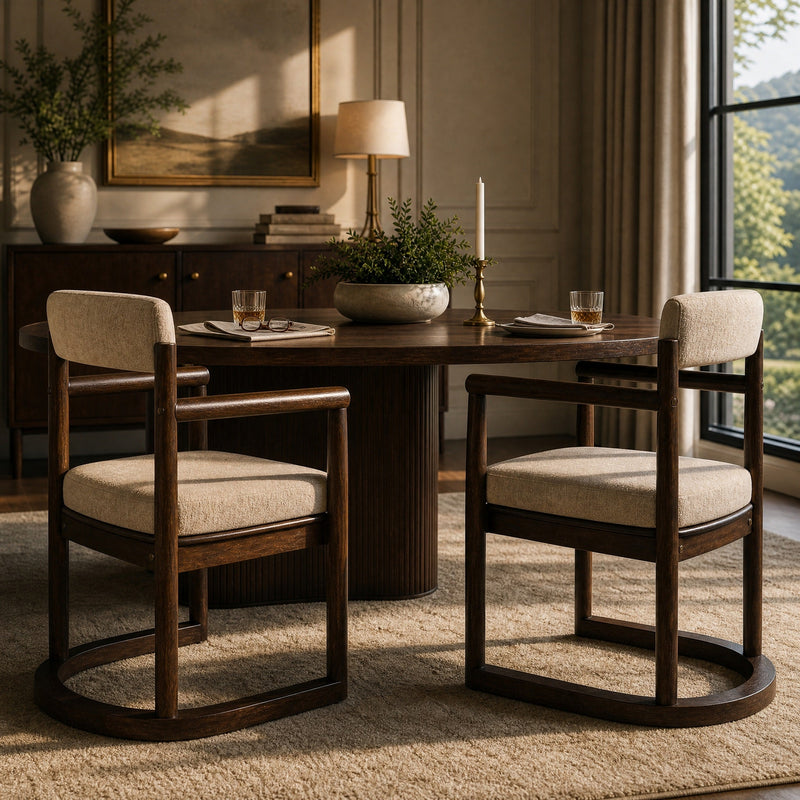 2 Pack Rubberwood Dining Arm Chairs, photo 3 of 10