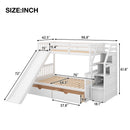 Bunk Bed With Storage Staircase, Slide, Desk, Drawers, And Shelves by HouseOfZazla
