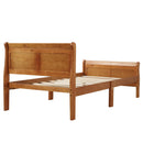Platform Bed Frame Mattress Foundation Sleigh Bed With Headboard / Footboard / Wood Slat Suppor by HouseOfZazla