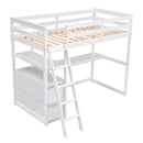 Modern Loft Bed With Built In Desk, Shelves, And 2 Drawers by HouseOfZazla