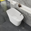 51-Inch Freestanding Solid Surface Deep Soaking Bathroom Bathtub with Seat