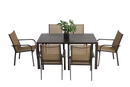 7 Pieces Patio Dining Set with Rectangular Table and 6 Textilene Chairs by HouseOfZazla