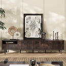 78" TV Stand With Storage Cabinets For Living Room - Walnut