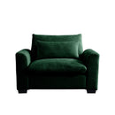 Green Corduroy Deep Seat Single Sofa Accent Chair
