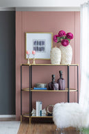 3 Tier Metal Console Table, Mirrored Shelf - Golden Black by HouseOfZazla