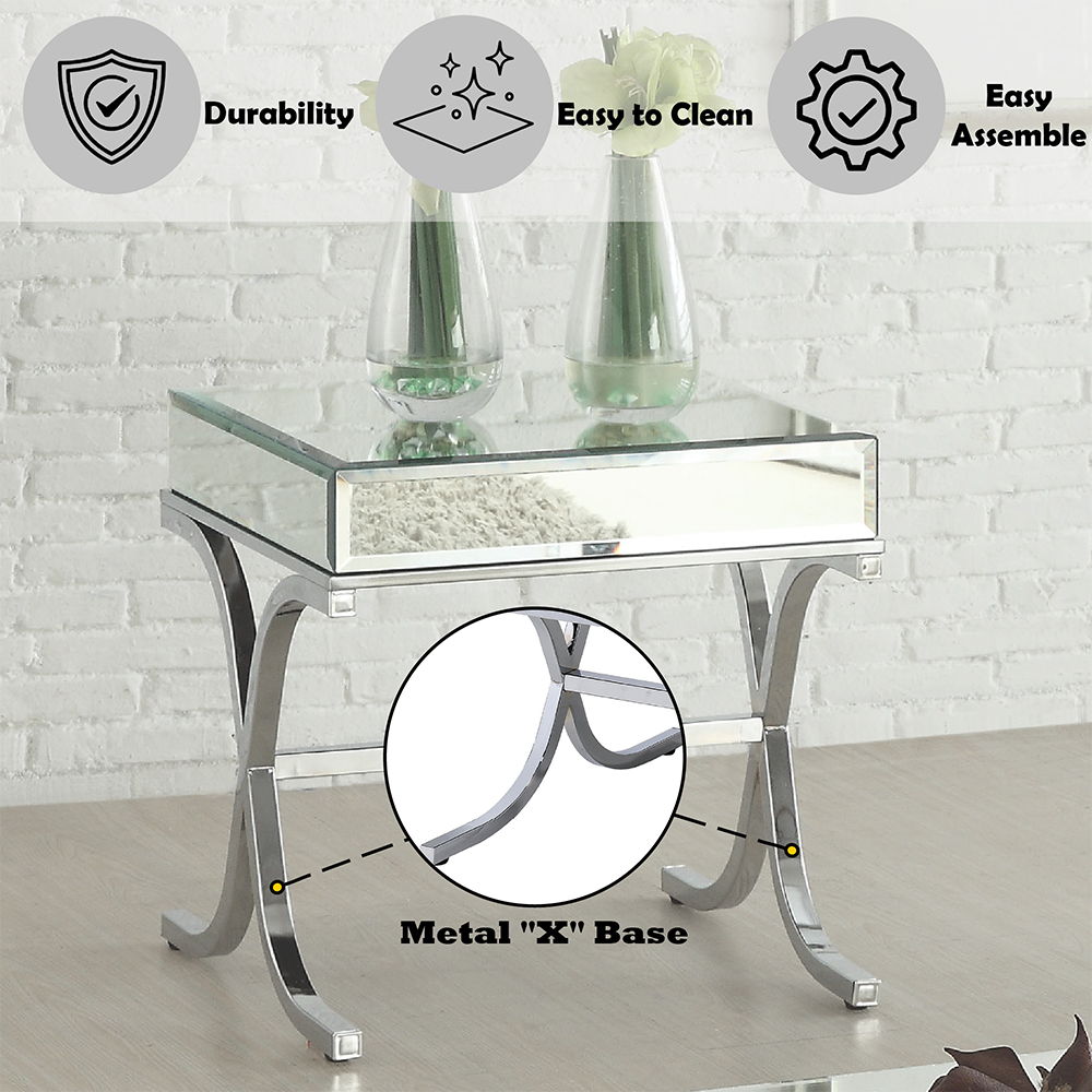 Yuri - End Table - Mirrored & Chrome, photo 5 of 5