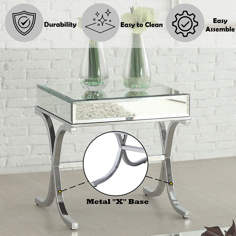 Yuri - End Table - Mirrored & Chrome, photo 5 of 5