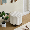Wide Upholstered Round Pouf Ottoman Foot Rest by Unique Piece Furniture
