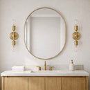 Reverie - Double Lights Bathroom Wall Sconce Over Mirror - Clear / Gold
