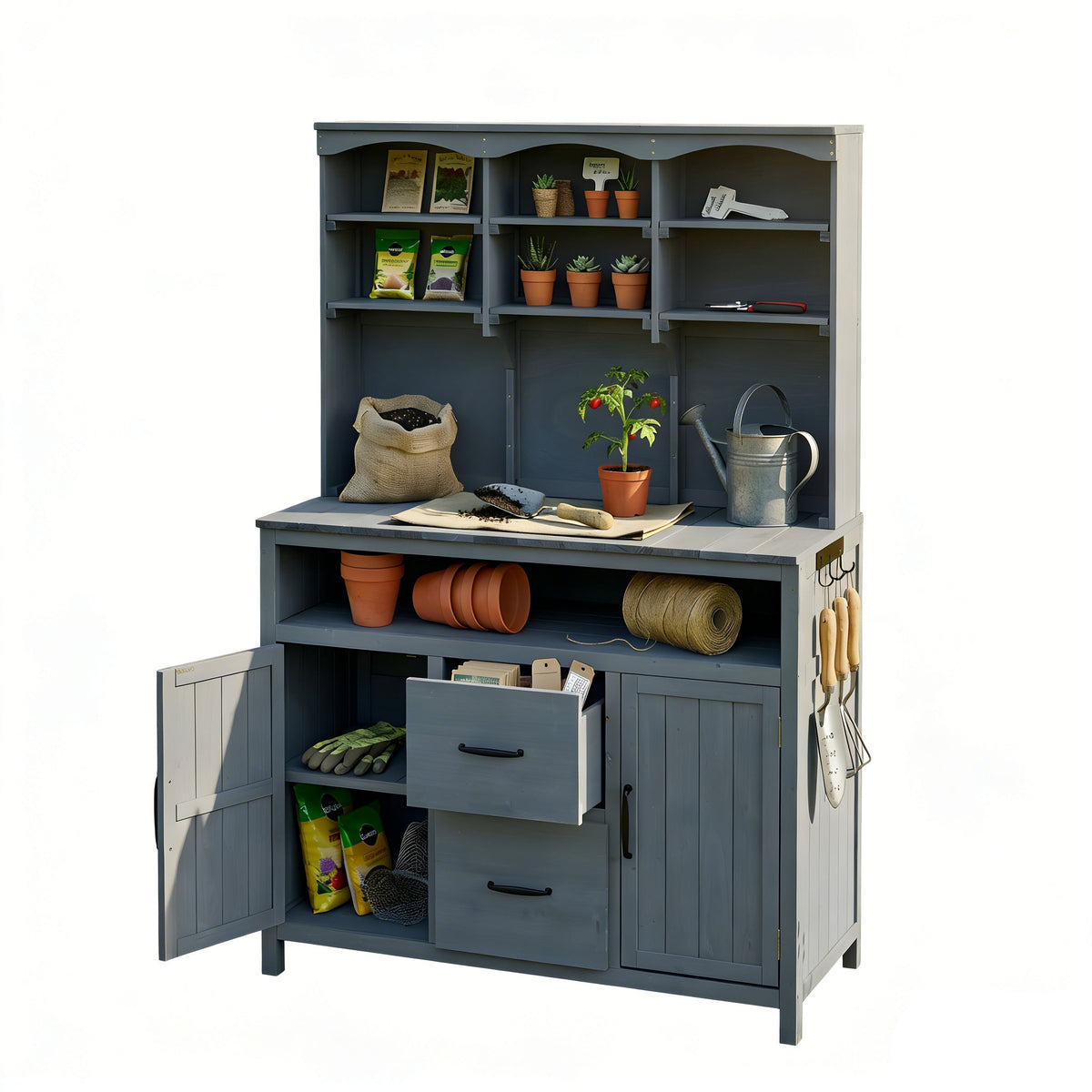 TOPMAX Large Fir Wood Potting Bench, photo 9 of 10