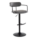 Demi - Contemporary Adjustable Height Barstool With Swivel With Rounded T Footrest (Set of 2) by HouseOfZazla