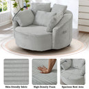 Swivel Accent Barrel Chair With Adjustable Phone Holder, 5 Pillows For Living Room