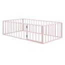 Metal Floor Bed Frame With Fence And Door by Unique Piece Furniture