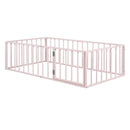 Metal Floor Bed Frame With Fence And Door by HouseOfZazla