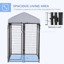 4' x 4' x 6' Dog Playpen Outdoor, Dog Kennel Dog Exercise Pen with Lockable Door, Water-resistant Canopy, for Small and Medium Dogs