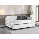 Fandango - Upholstered Twin Day Bed With Trundle - White by HouseOfZazla