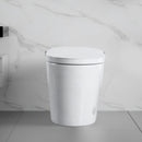 Tankless Smart Toilet With Bidet Built In, 1 Piece, Auto Flush, Auto Open / Close, Heated Seat, Bubble Wash, Warm Water And Dry, Adjustable Temp, Remote Control Side Know - White by HouseOfZazla