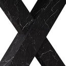 Rectangle Dining Table With Stretchable Top, X Shape Mdf Legs With Steel Base - White / Black by HouseOfZazla