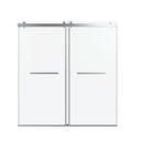 Frameless Double Sliding Soft-Close Shower Door, 3 / 8" (10Mm) Thick SGCC Tempered Glass Door, Matte by HouseOfZazla