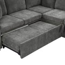 Modern L Shaped Sectional Sofa Bed With Hidden Storage Upholstery by HouseOfZazla