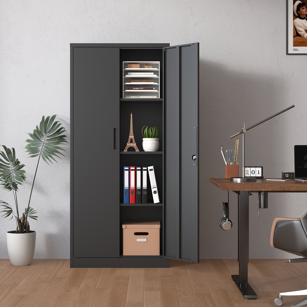 Heavy Metal Garage Storage Cabinet With Locking Doors, Steel, Adjustable Shelves, photo 31 of 34