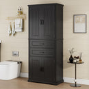 Multi Functional Storage Cabinet With Adjustable Shelves, 2 Drawers, Door Shelves