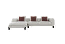Mardi - Tweed Sectional Sofa With 3 Pillows - Maroon / Beige by Unique Piece Furniture