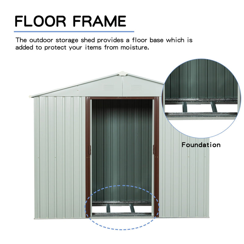 Ry-Sdyx56-W Outdoor Metal Storage Shed - White, photo 10 of 10
