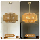 Boho Rattan 3-Light Chandelier