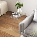 21" Long Rectangle All Acrylic 15mm Thick Waterfall Coffee Table, Clear